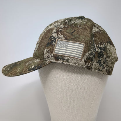 RedHead Snapback Brown Strata Camo Hat US Flag Embroidered One Size Hunting Gear
