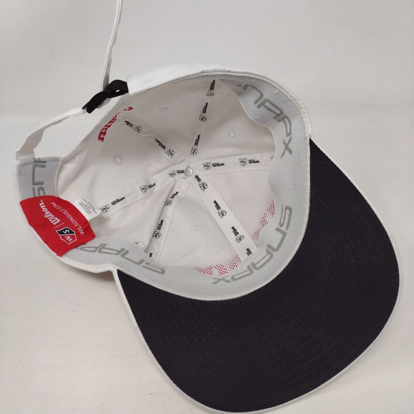Wilson Slideback Golf Hat White OSFM Adjustable Embroidered Snapx 6 Panel