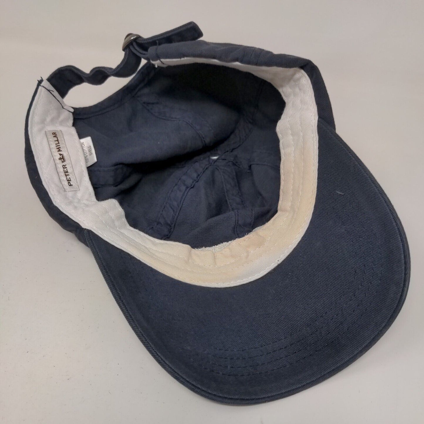 Peter Millar Slideback Hat Blue One Size Embroidered Adjustable Vent Holes