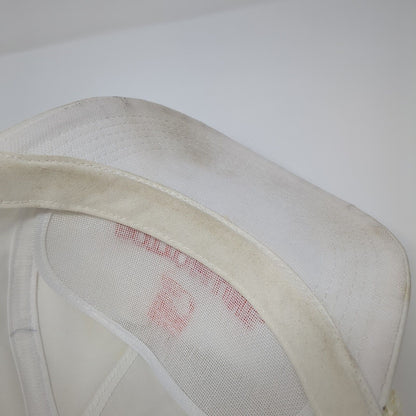 Bottom Line Snapback Hat White One Size Adjustable Embroidered 6 Panel Rope