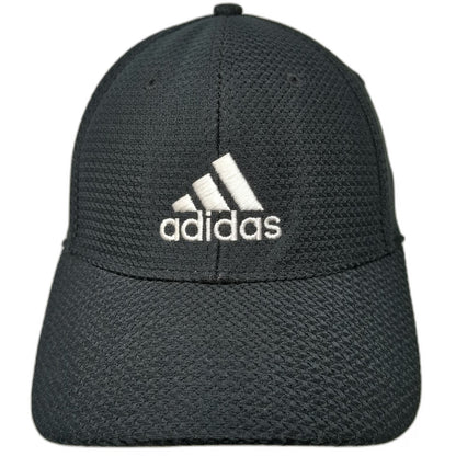 adidas Baseball Cap Black XL Stretch Fit Textured Mesh Performance Sport Hat