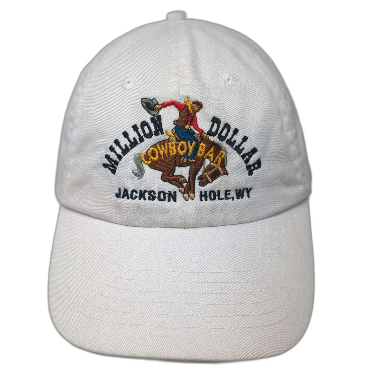 HeadShot Million Dollar Cowboy Bar Jackson Hole White One Size Baseball Cap Hat