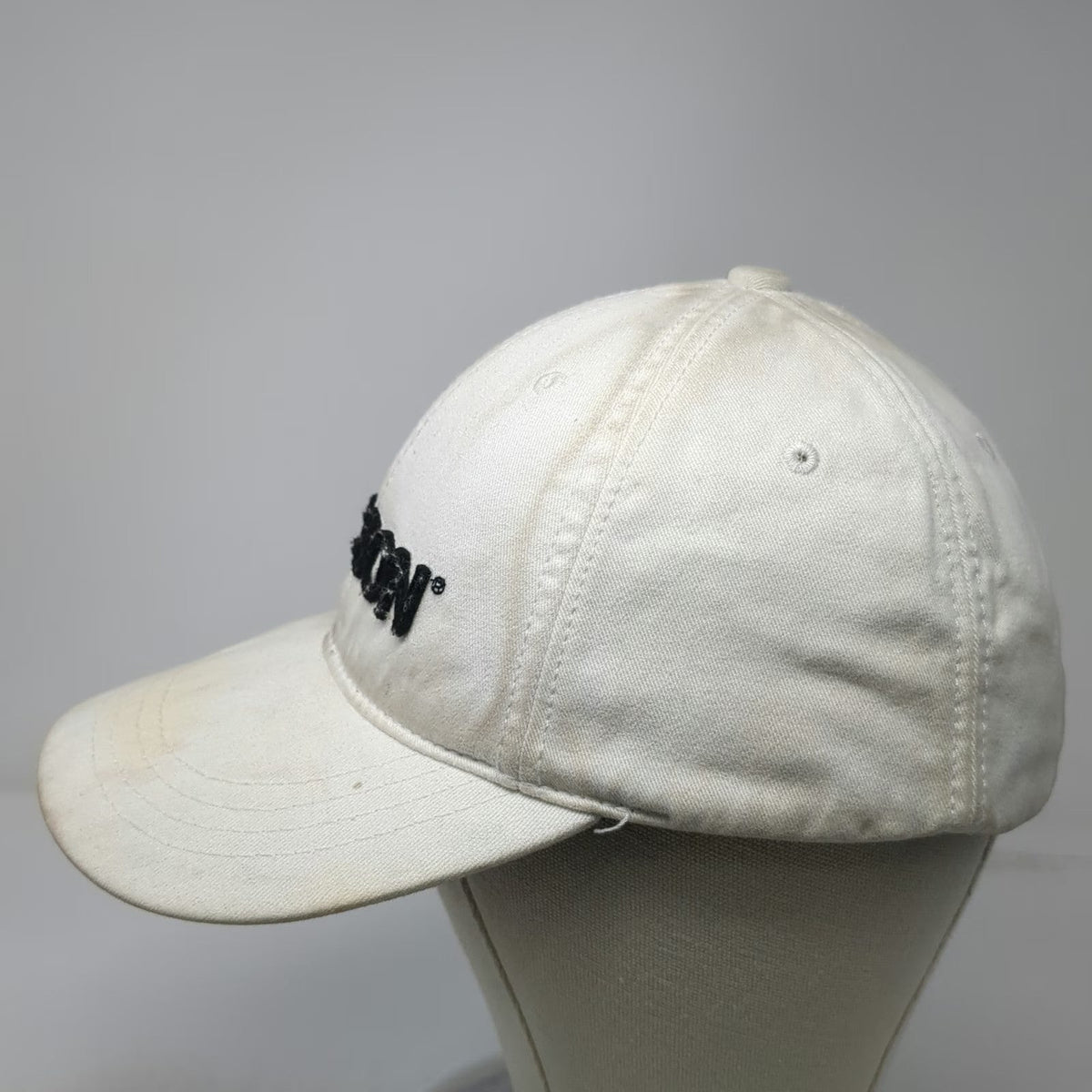 Jacson Baseball Cap White One Size Slideback 6-Panel Cotton Embroidered Logo Hat