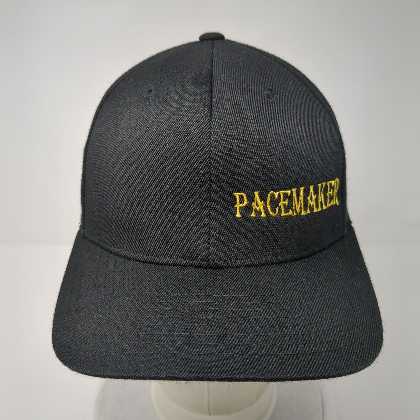 Pacemaker Fitted Hat Black S-M Embroidered Flexfit Yupoong 6 Panel