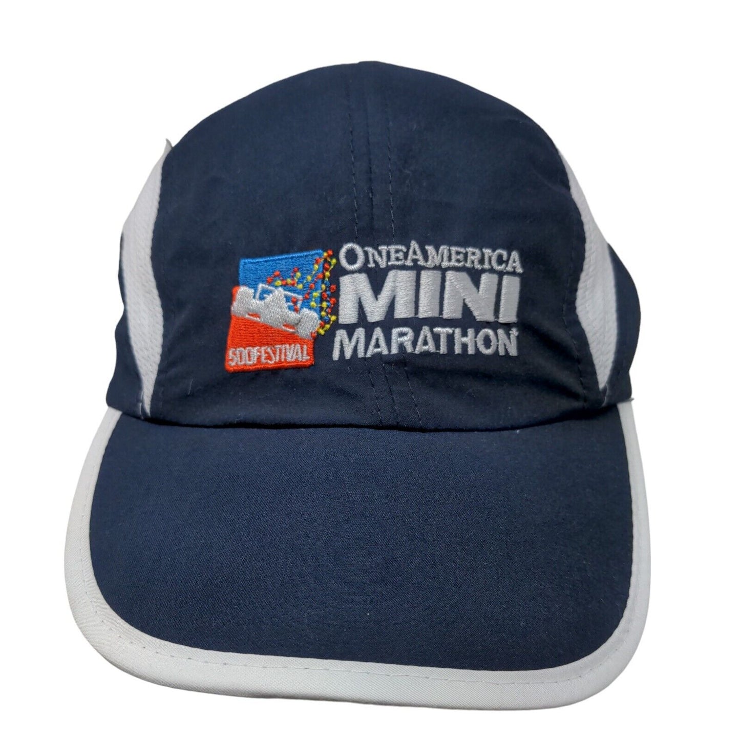 One America Indy 500 Festival Mini-Marathon Men's Strapback Hat Blue White Logo