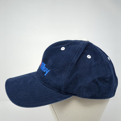 MultAlloy Strapback Hat Blue One Size Adjustable Embroidered Yupoong Cotton