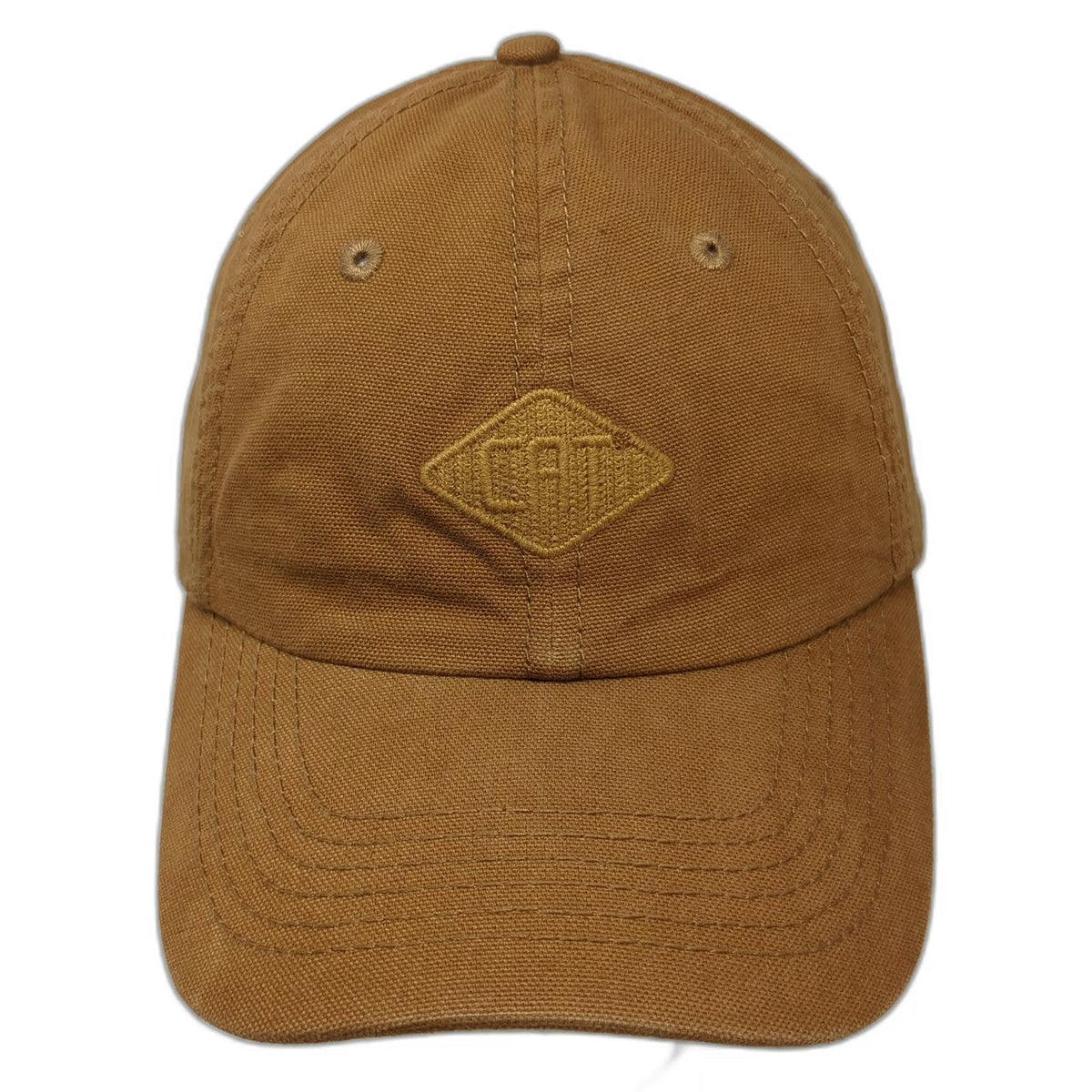 CAT Baseball Cap Brown One Size Tonal Logo Strapback Cotton Workwear Hat Heavy