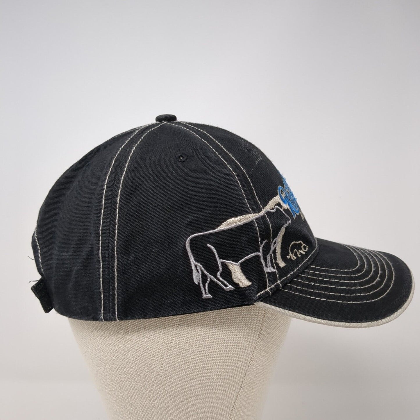 Red Bluff Bull & Gelding Sale Strapback Hat Black One Size Embroidered
