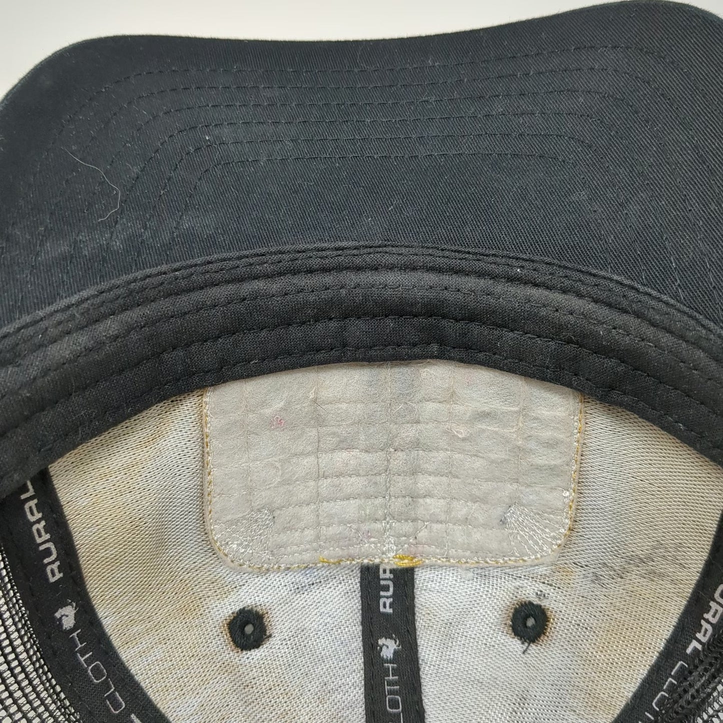 Rural Cloth Trucker Hat Black One Size Support Local Farmers Patch Snapback Mesh