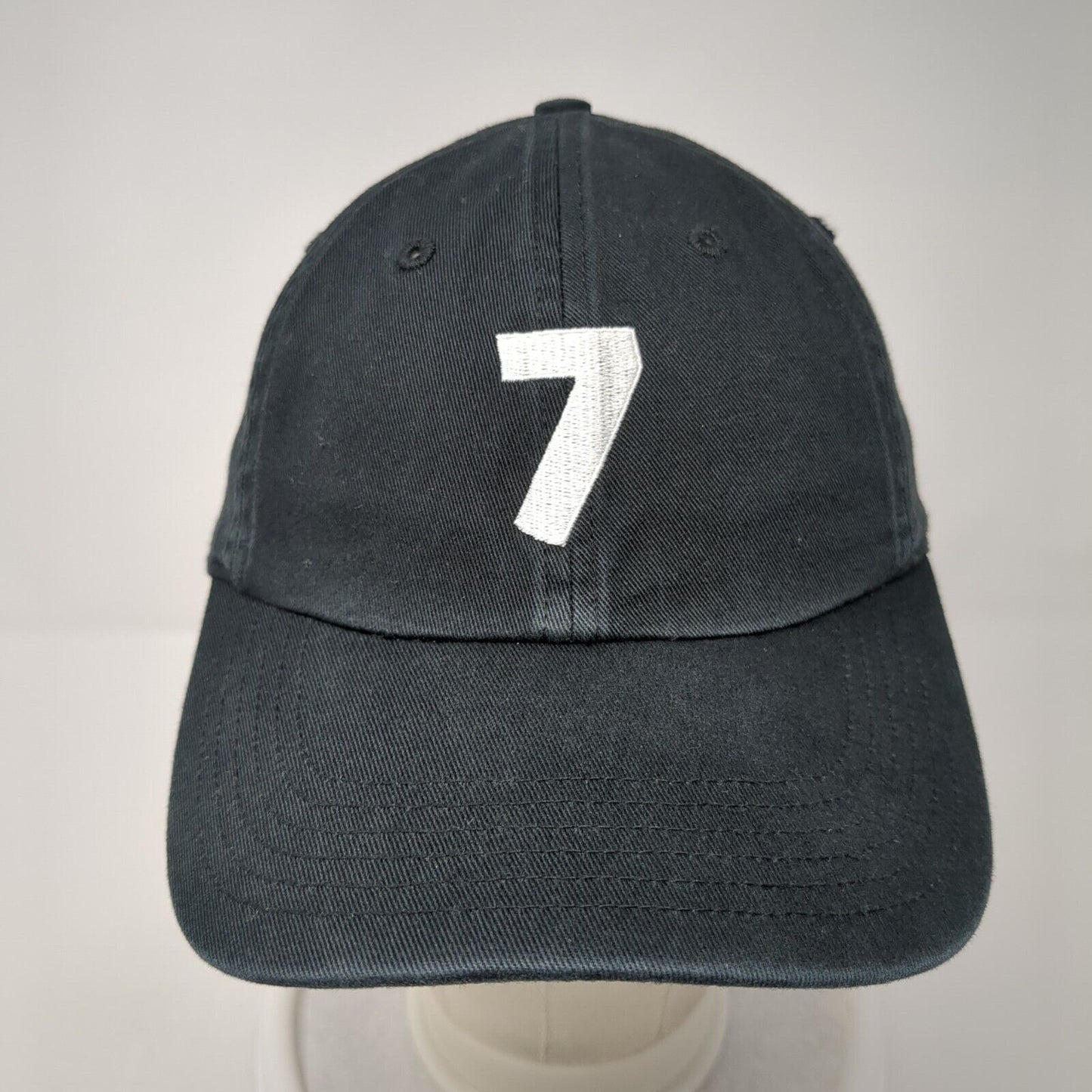 Number 7 Slideback Hat Black M/L Adjustable Vented Holes Richardson Cotton