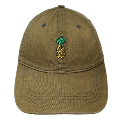 City Hunter USA Baseball Cap Green One Size Embroidered Pineapple Slideback Hat