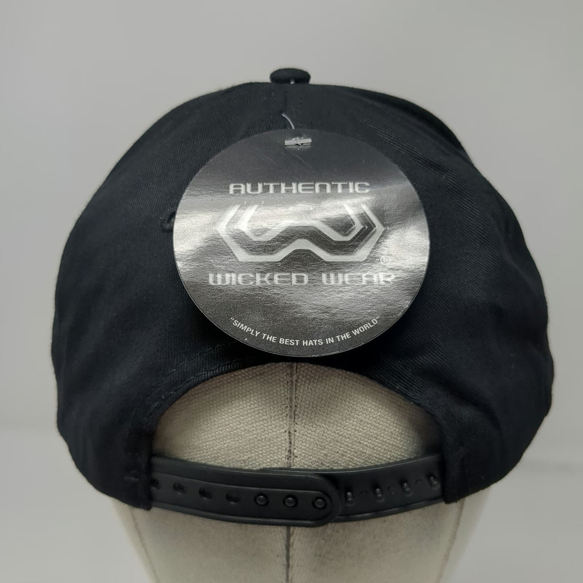 Wicked Wear Snapback Hat Black One Size Bodybuilding Logo Gym Fitness Flat Brim