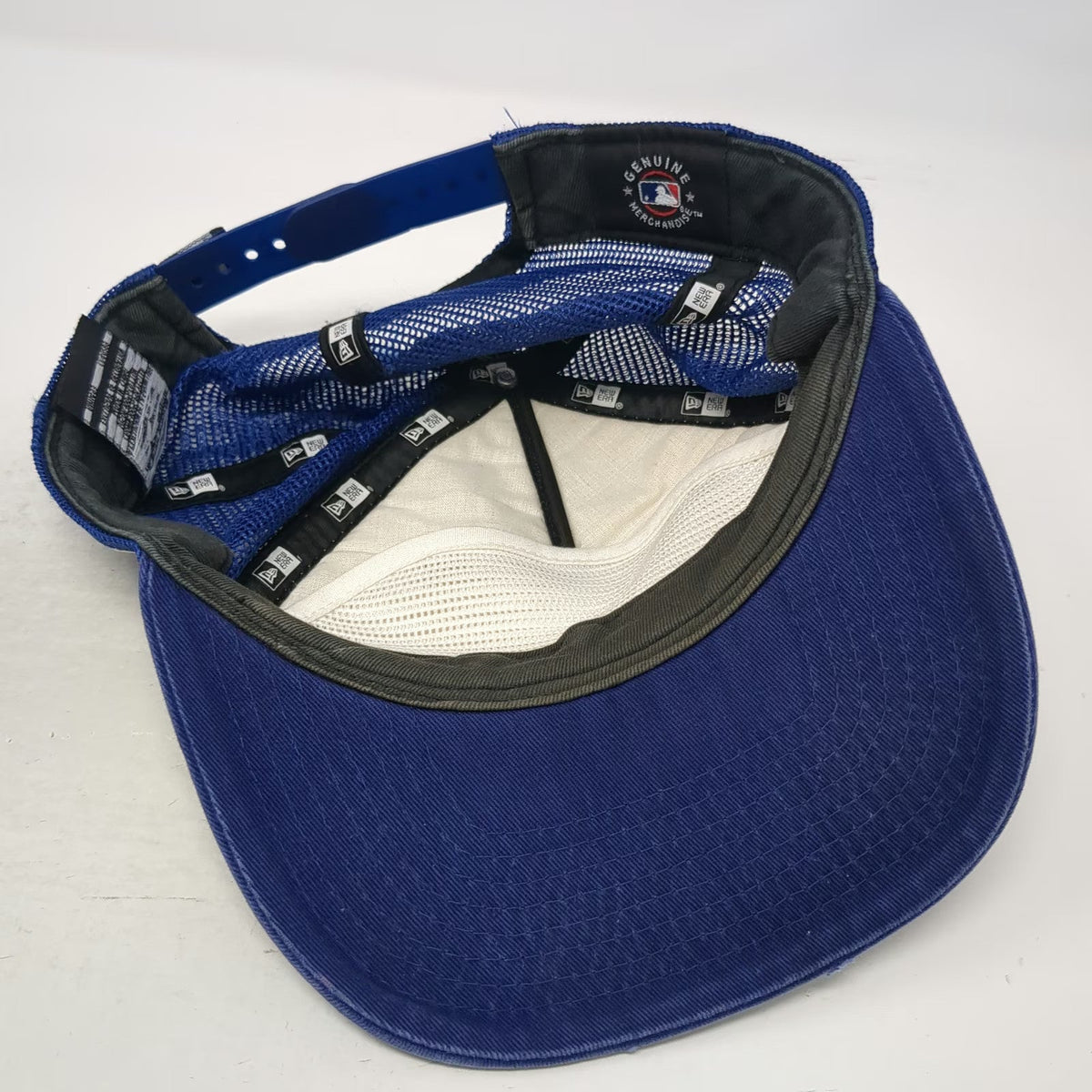 New Era MLB Los Angeles Dodgers Blue Trucker Hat One Size Snapback Mesh Graphic