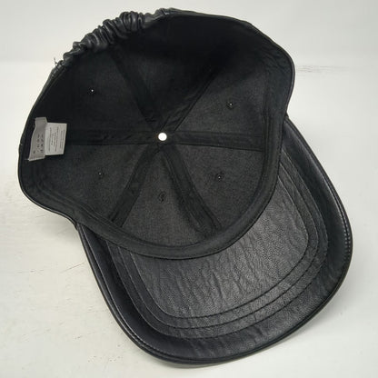 A New Day Baseball Cap Black One Size Imitation Leather Elastic Strapback Hat