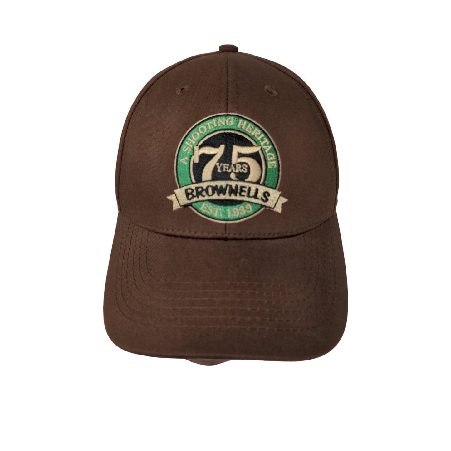 Brownells 75 Years Anniversary Strapback Hat Embroidered Logo Brown