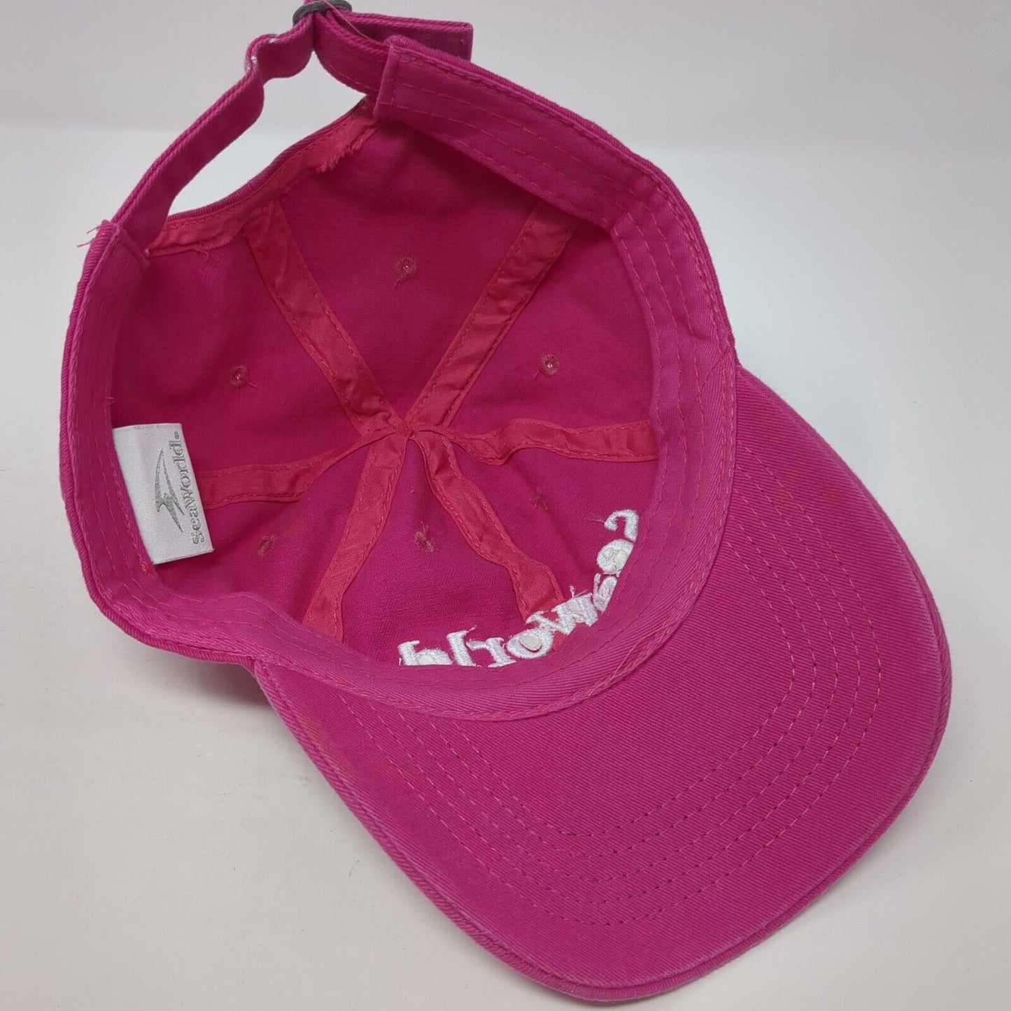 SeaWorld Slideback Hat Pink One Size Adjustable Embroidered 6 Panel