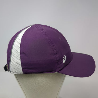 Asics Baseball Cap Purple One Size Mesh Panels Reflective Trim White Logo Hat