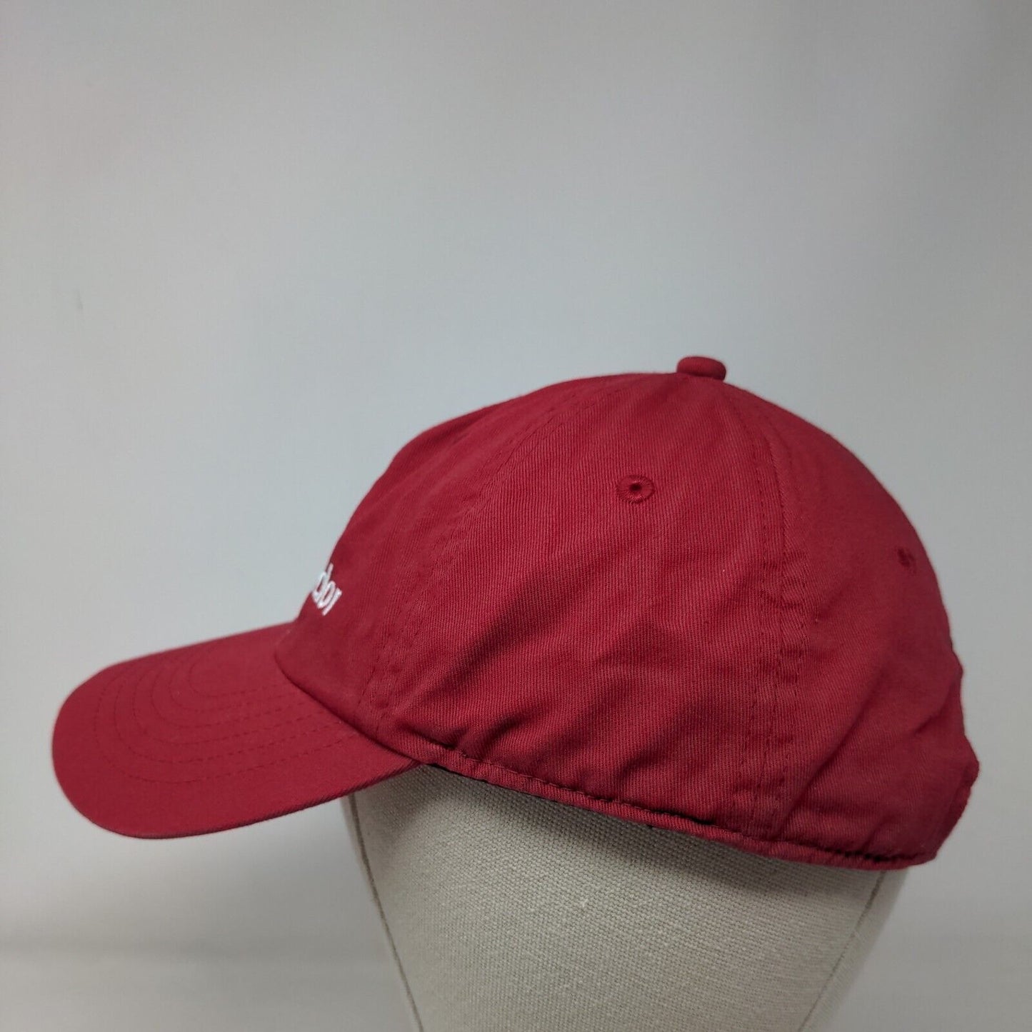 Ambassador Strapback Hat Red OSFM Embroidered Adjustable Vent Holes