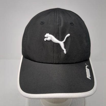 PUMA Strapback Hat Black One Size Adjustable Embroidered 6 Panel Polyester