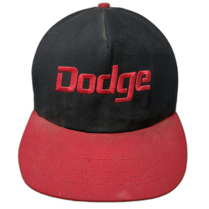 Nomad Dodge Trucker Hat Black Red Vintage Snapback Flat Brim Made in USA