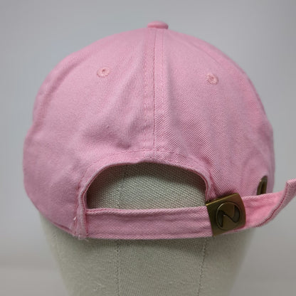 Newhattan Baseball Cap Pink One Size Red Heart Globe Logo Adjustable Twill Hat