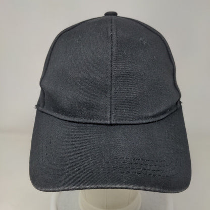 Unbranded Strapback Hat Black OSFA Adjustable Blank 6 Panel Solid