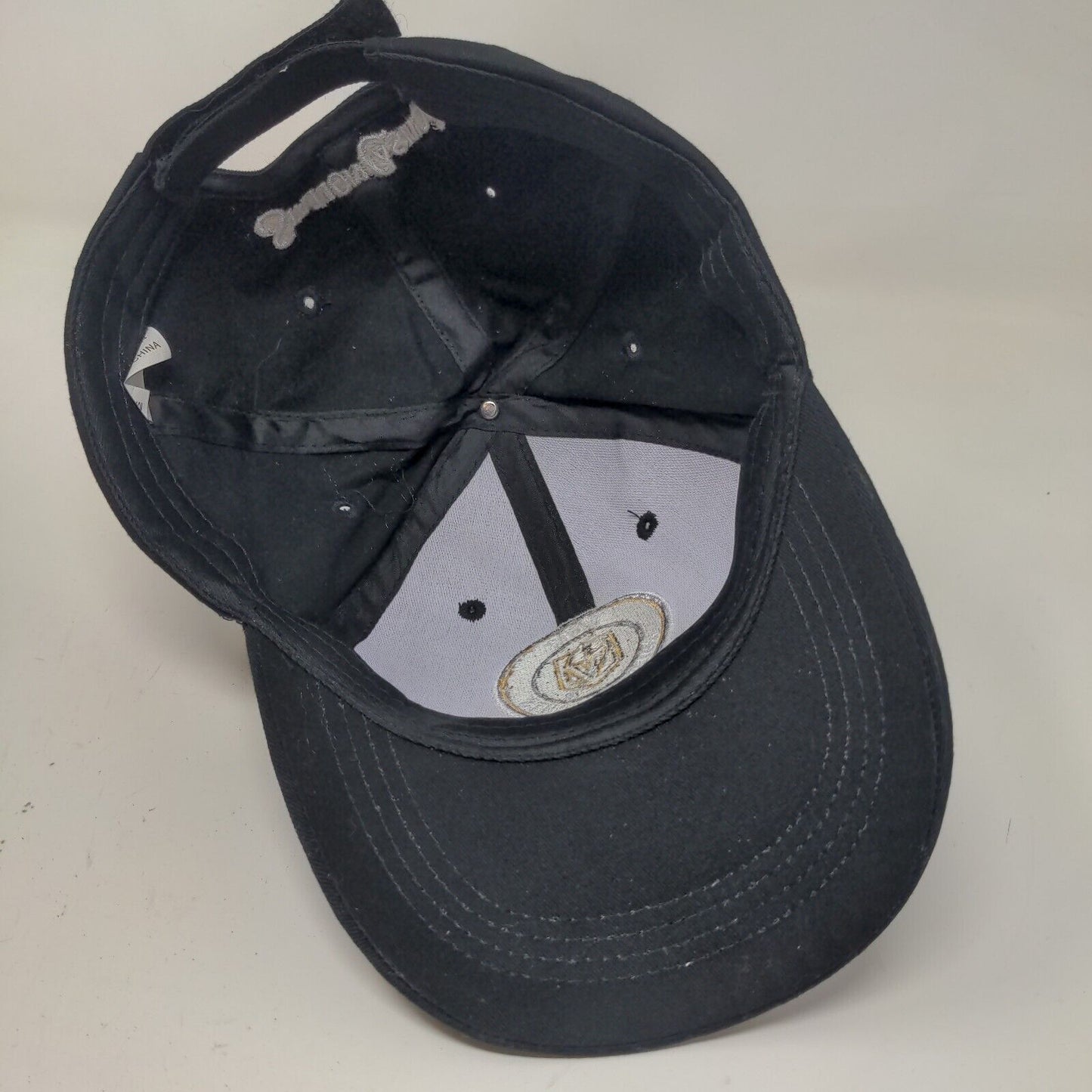 Station Casino's Men's Strapback Hat Black Las Vegas Golden Knights Embroidered