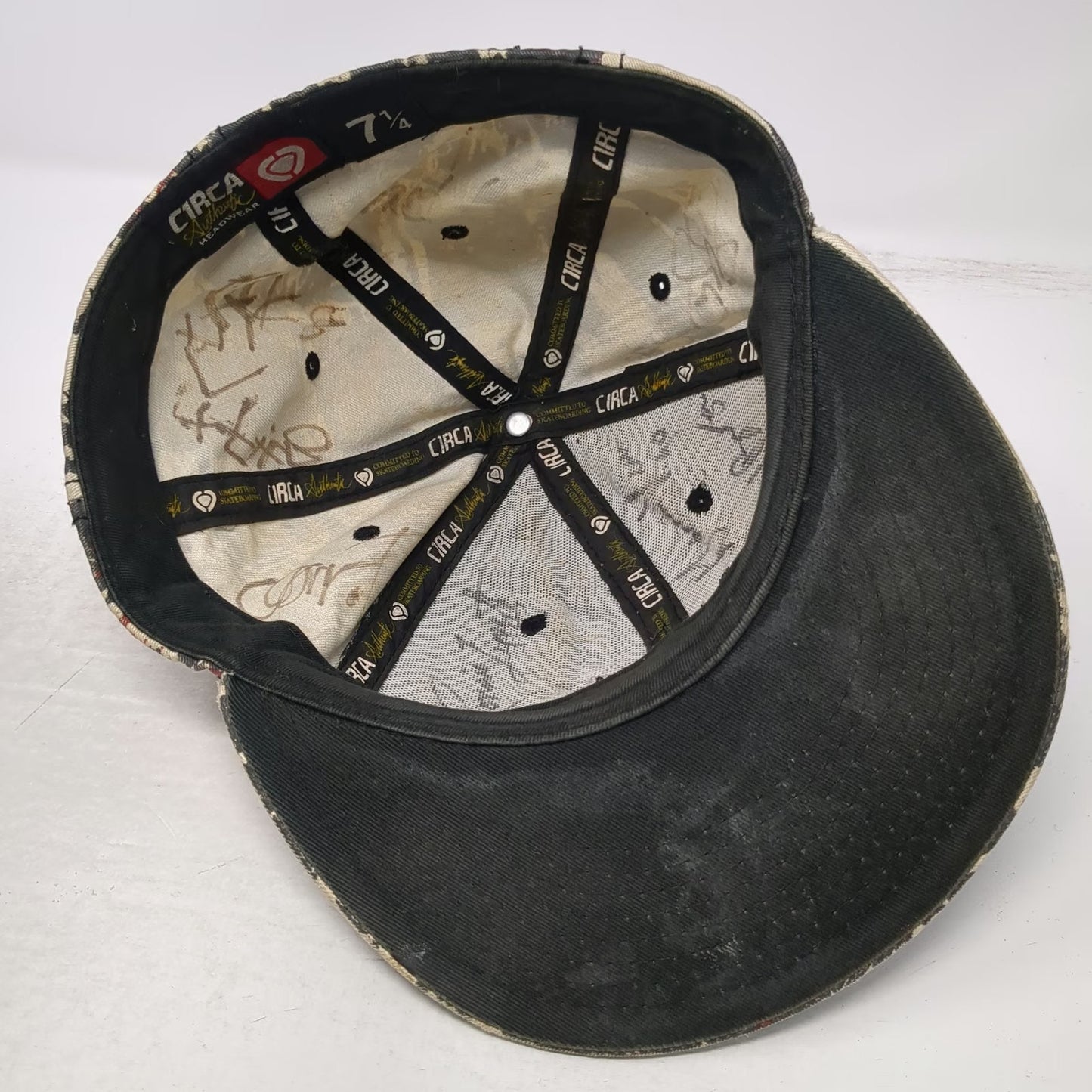 Circa Baseball Cap Black Collage Skateboard Truck Graphic Fitted Hat Size 7 1/4