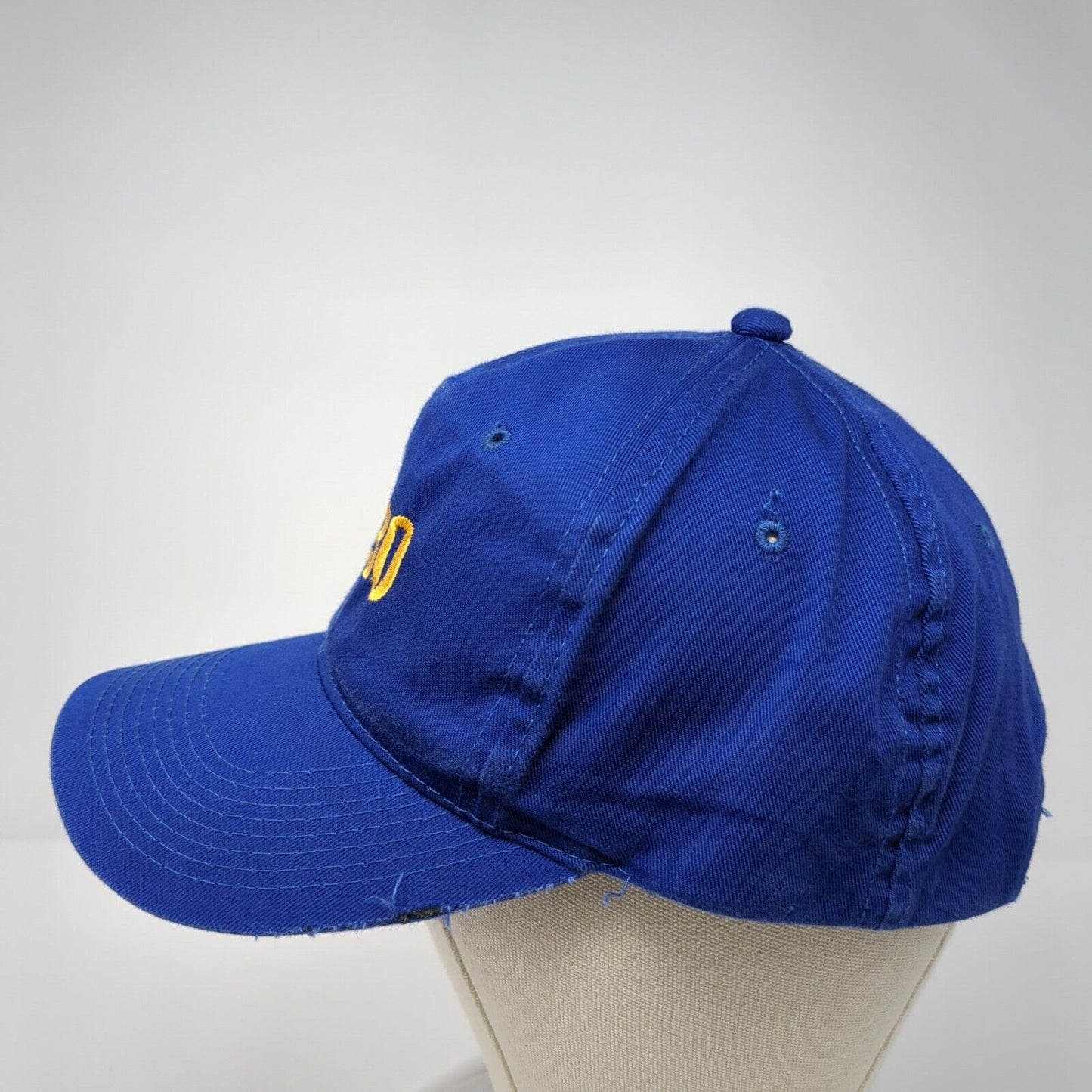1230 Snapback Hat Blue One Size Adjustable Embroidered Solid 6 Panel