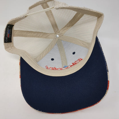 Flynn Drilling Company Snapback Trucker Hat Multi OS Adjustable Patriotic Mesh