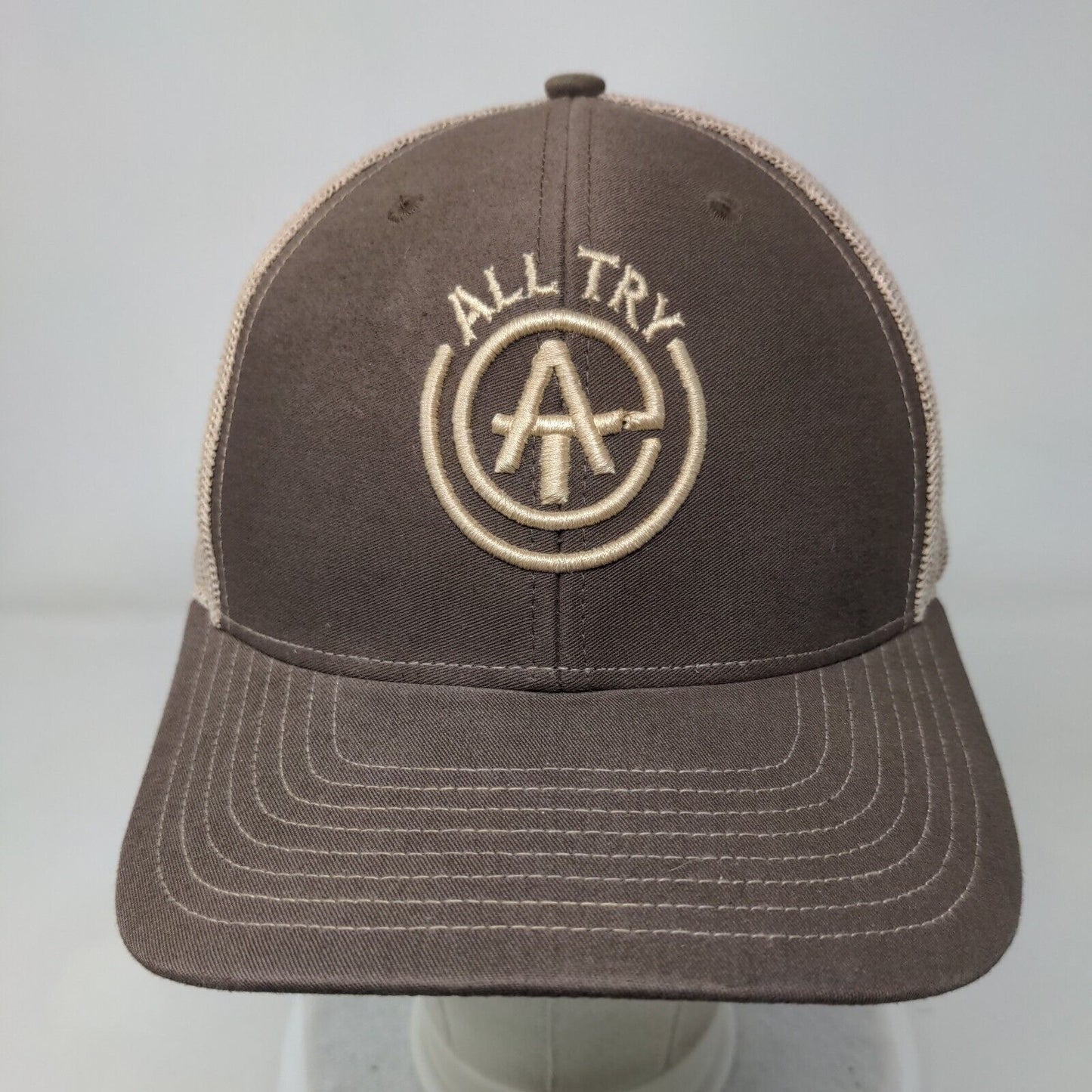 All Try Snapback Mesh Back Trucker Hat Brown One Size Richardson