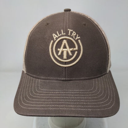 All Try Snapback Mesh Back Trucker Hat Brown One Size Richardson