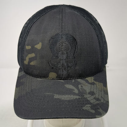 Zero Foxtrot Trucker Hat Black One Size Camo Skull Mesh USA Snapback Tactical
