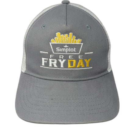 Quake City Caps Trucker Hat Gray One Size Simplot Free Fry Day Mesh Back hat