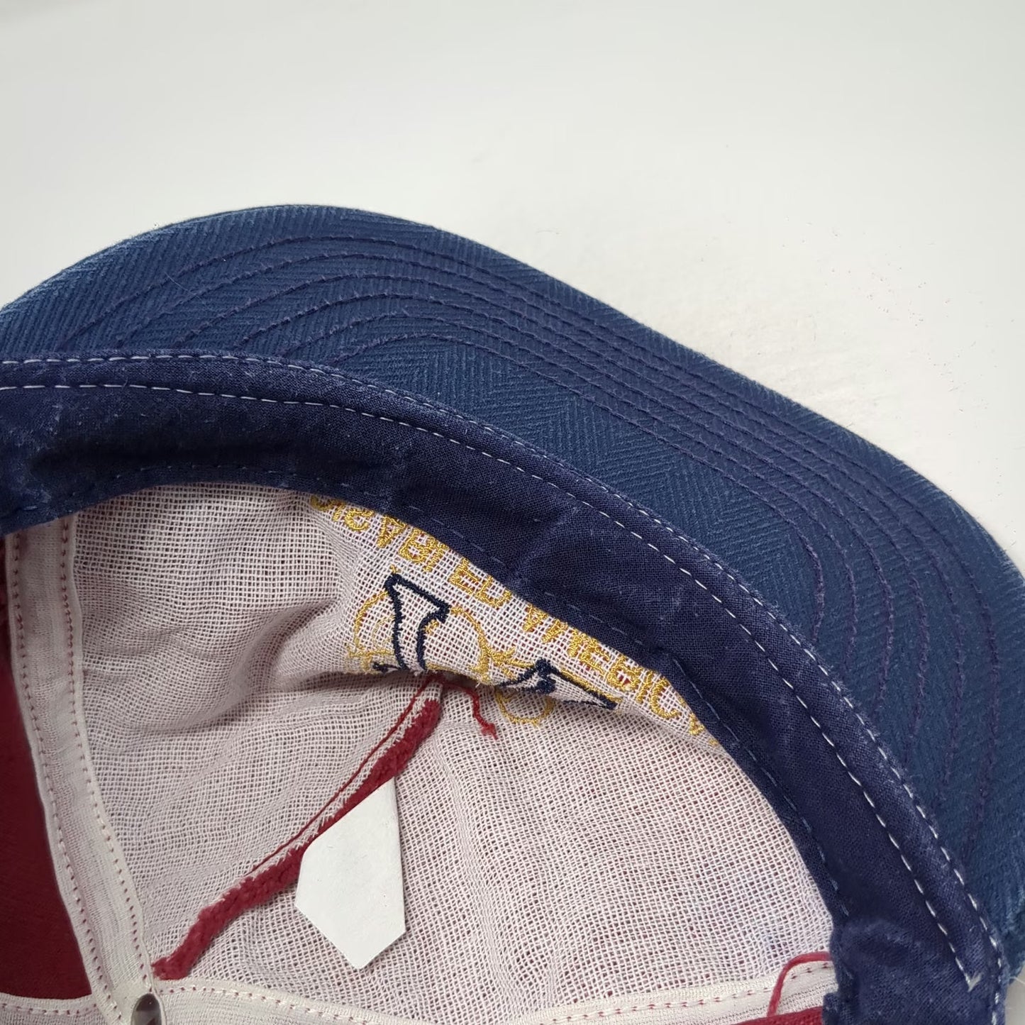 Flockaps 5 Panel Red Blue OS Disabled American Veterans Slideback Hat Vintage