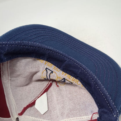 Flockaps 5 Panel Red Blue OS Disabled American Veterans Slideback Hat Vintage