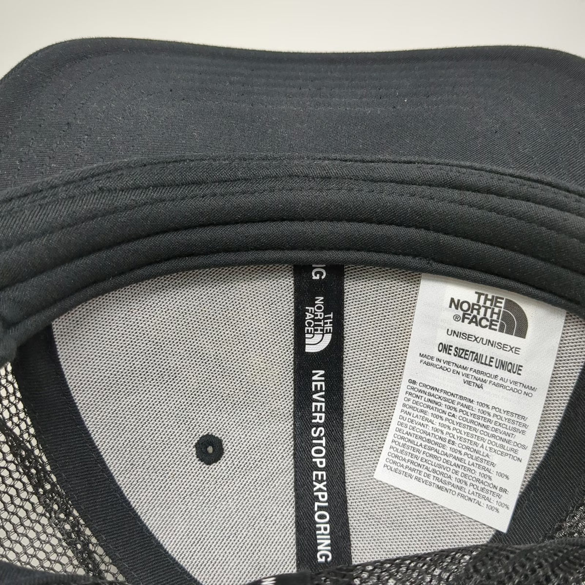 The North Face Trucker Hat Black One Size Bear Mountain Mesh Snapback