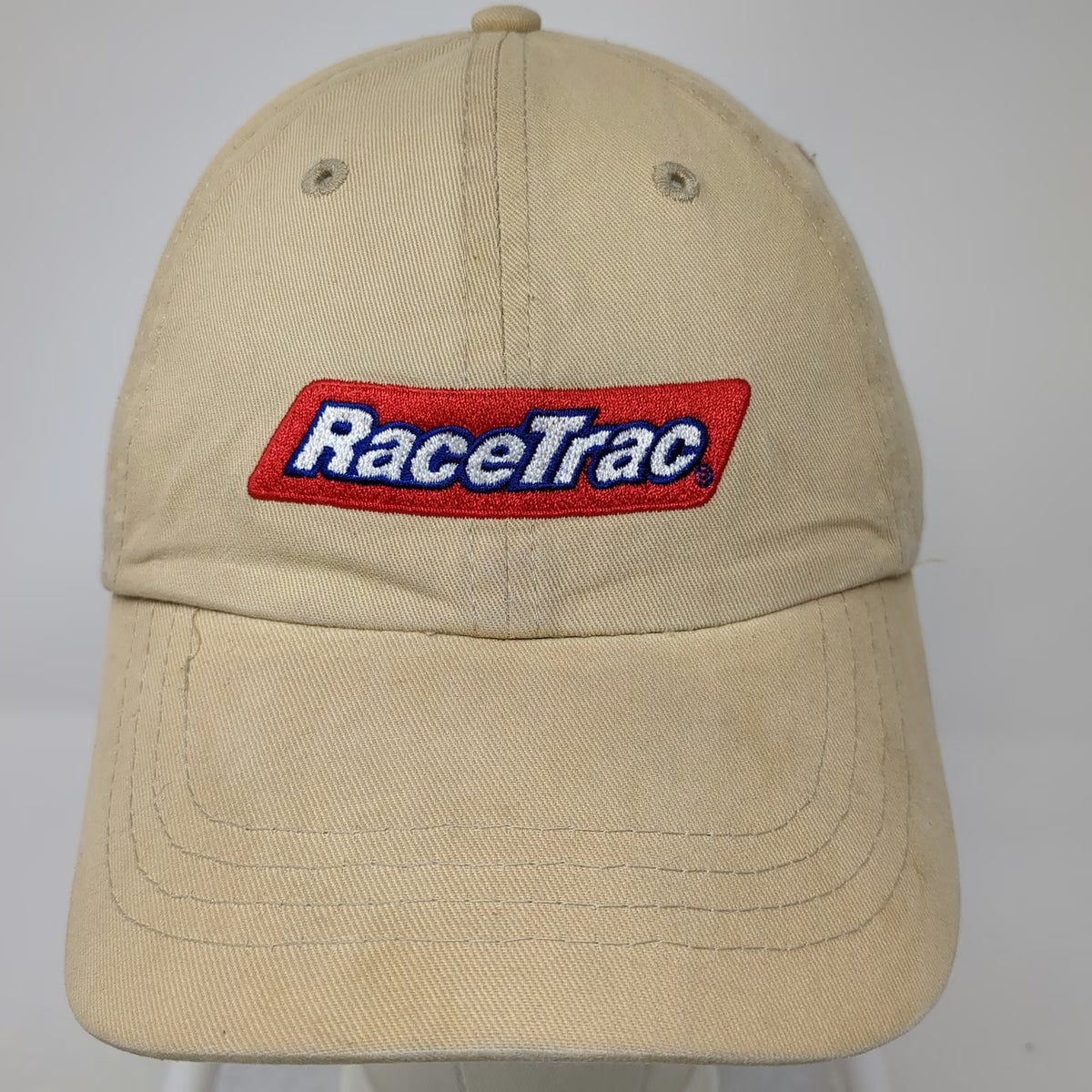 RaceTrac Gas Station Logo Baseball Cap Beige One Size Strapback Cotton Hat