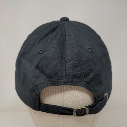 Granny Slideback Hat Black OSFA Adjustable Rhinestone Embellished Cotton
