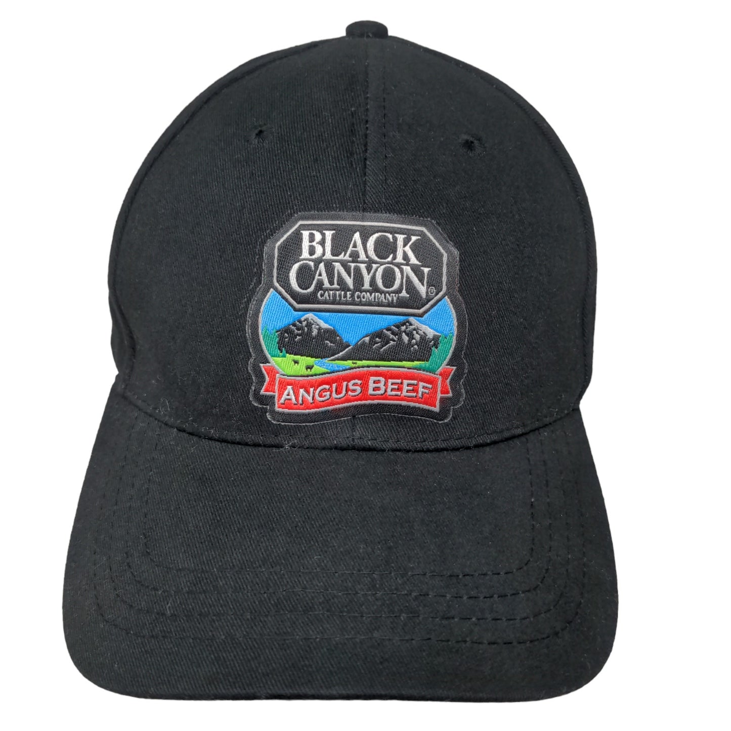 Black Canyon Angus Beef Men's Slideback Hat Black OSFA Embroidered Logo Cotton