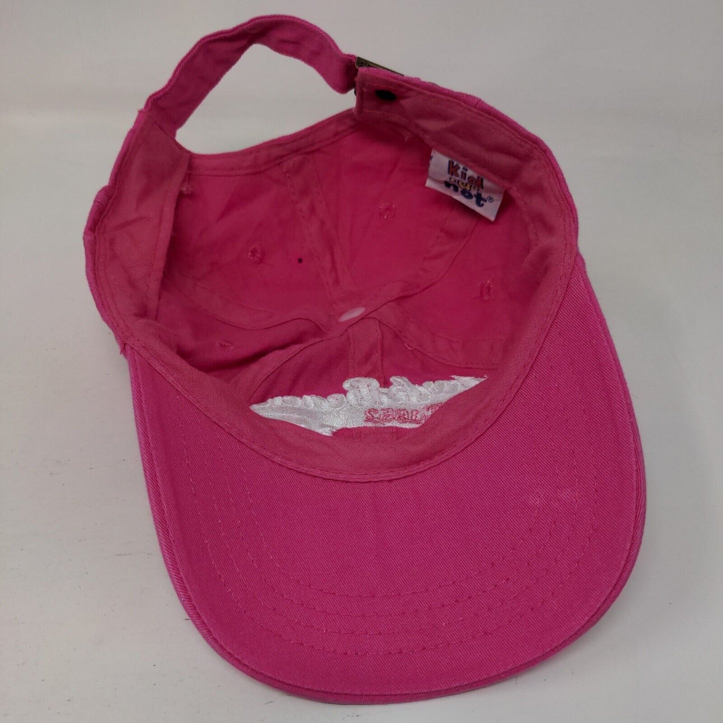 York Beach Me Est. 1652 Slideback Hat Pink One Size Embroidered Kid U Not Cotton