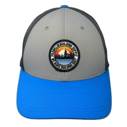 Richardson Trucker Hat Gray Blue One Size Snapback Mesh Franklin Building Supply