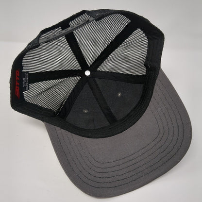 Otto Snapback Trucker Hat Gray One Size Adjustable Mesh Back Leather Patch
