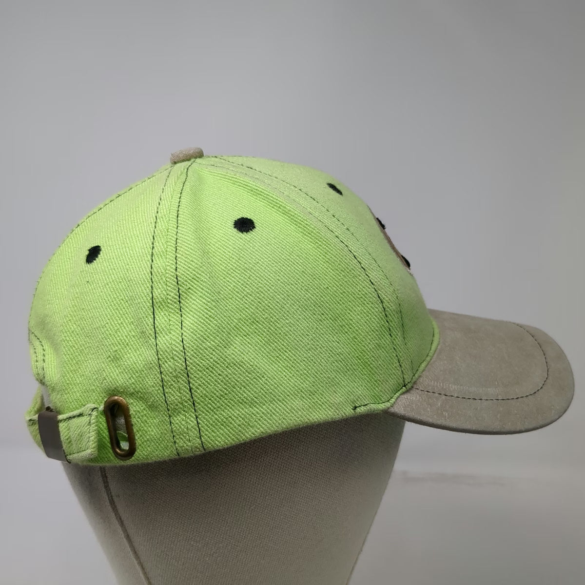 Baseball Cap Green One Size Purple Fishing Fly Lure Slideback Tan Contrast Hat