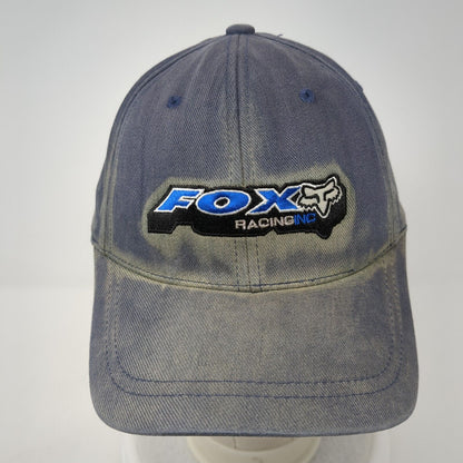 Fox Racing Inc Fitted Hat Blue Medium Flexfit Embroidered Vented Holes 6 Panel