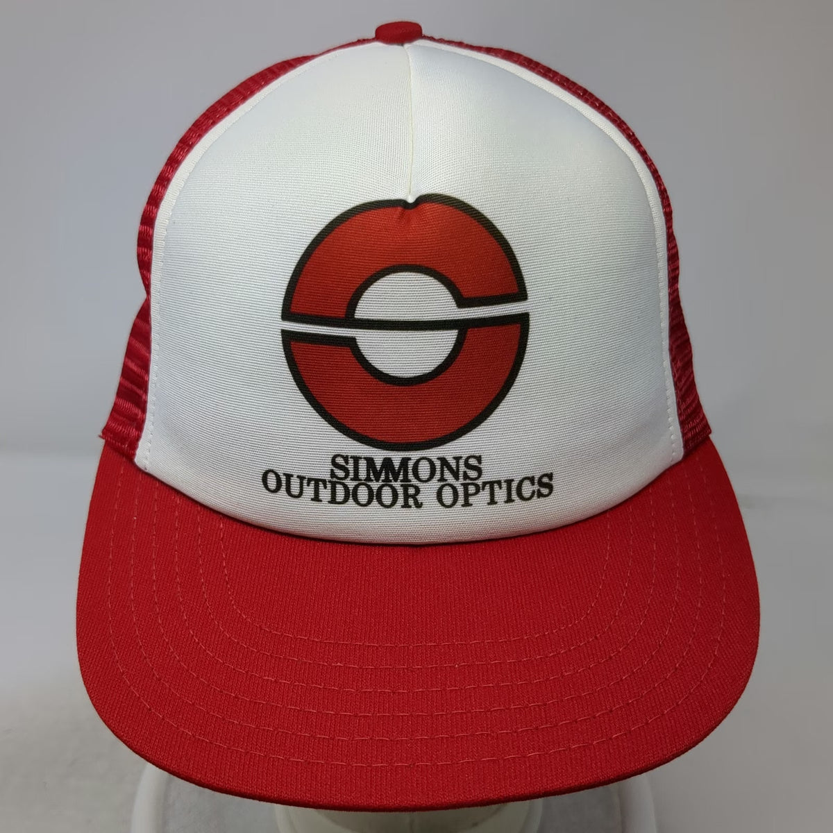 The Winner Trucker Hat Red One Size Simmons Outdoor Optics Mesh Snapback Hat