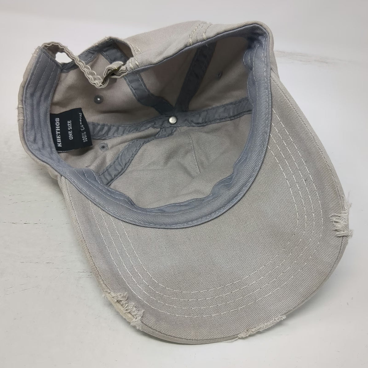 KBETHOS 5 Panel Gray One Size Skull Headdress Contrast Stitching Slideback Hat