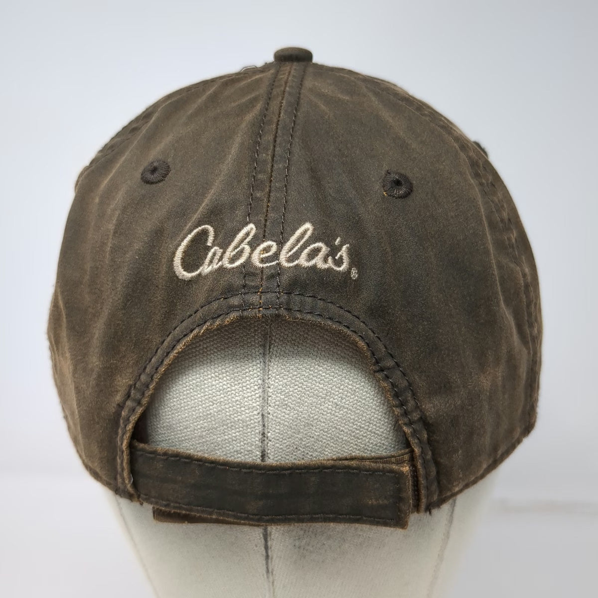 Cabela's Baseball Cap Brown One Size American Flag Strapback Outdoor Fishing Hat