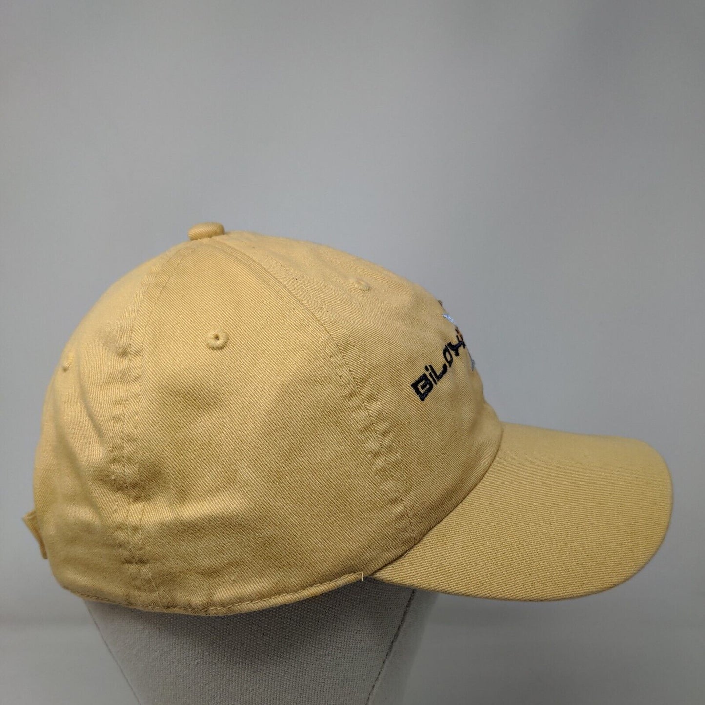 Biloxi Beach Mississippi Strapback Hat Tanish-Yellow Embroidered Bling