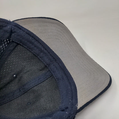 Otto Strapback Hat Blue OSFM Adjustable Solid Mesh Vent Holes Blank
